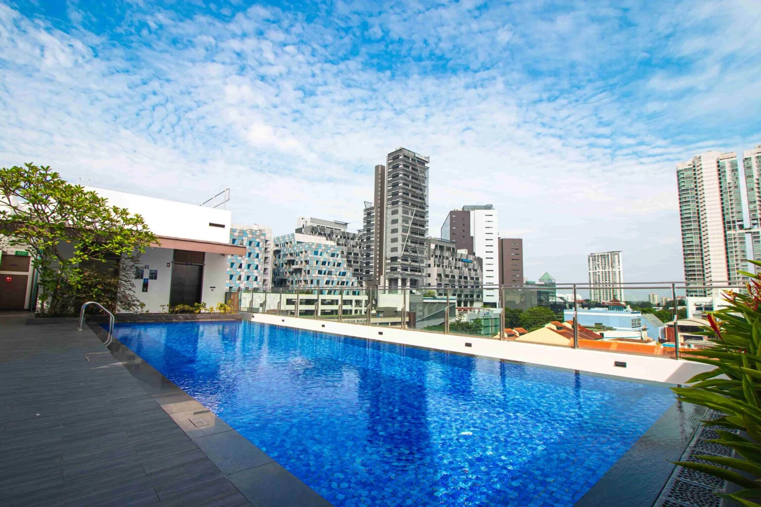 Rooftop swimming pool at Aqueen Prestige Hotel Lavender