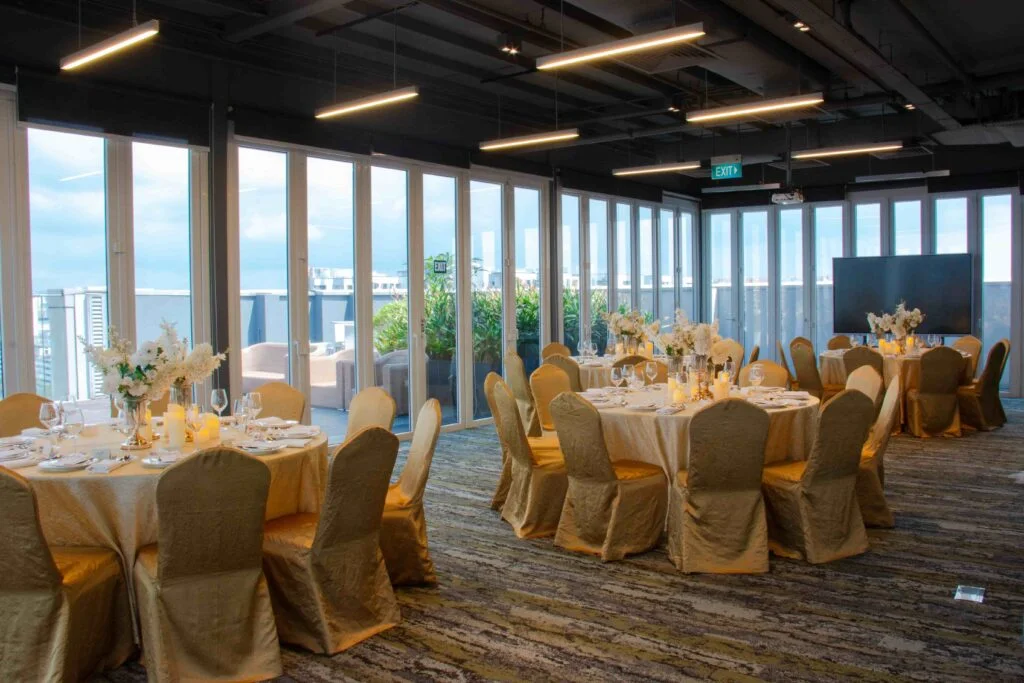 Wedding banquet setting at Aqueen Hotels